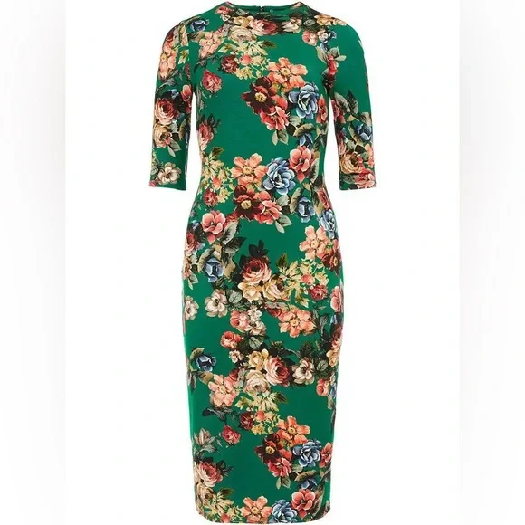 Alice + Olivia | Dresses | Alice Olivia Delora Mockneck Floral Bodycon Midi  Dress In Size 4 Nwt 35 | Poshmark